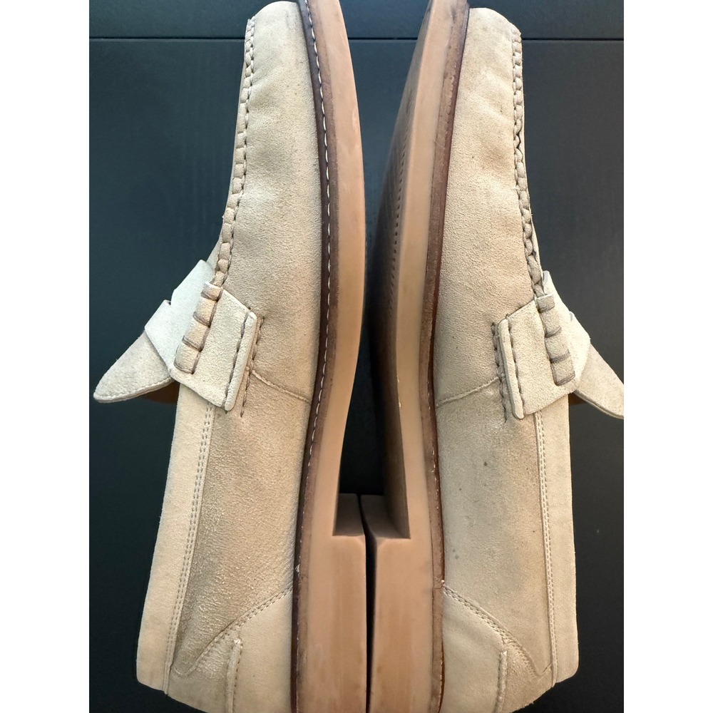 Cole Haan Suede Dress Penny Loafer Men Size 10.5 M Cream Leather Moc-Toe Slip-On - Picture 8 of 12